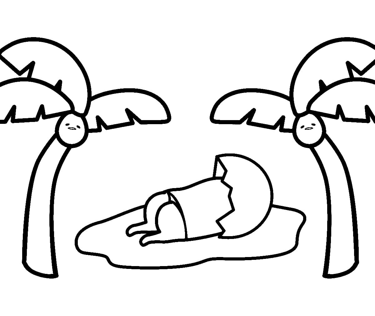 Gudetama sommer fargelegging