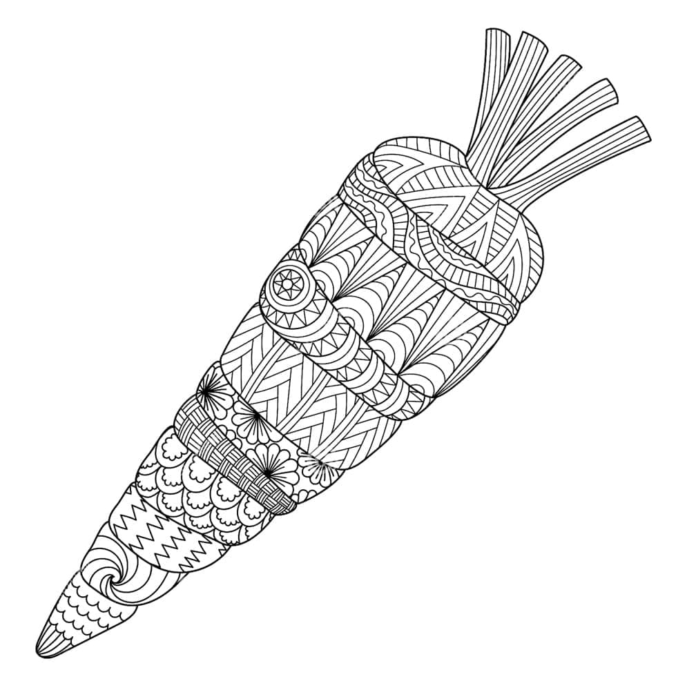 Gulrot for voksne fargelegging