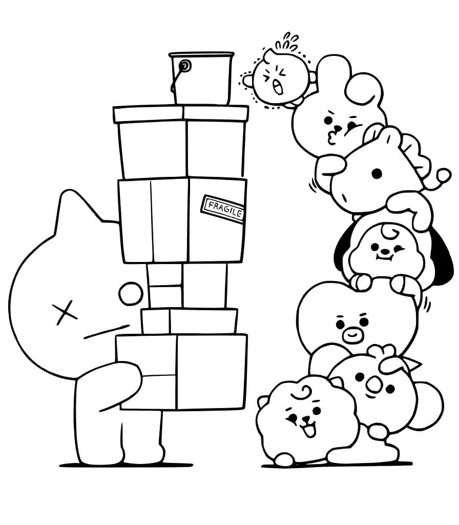 Karakterer fra BT21 fargelegging