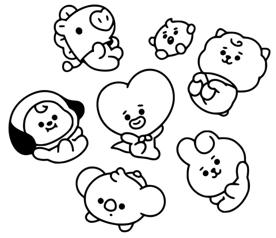Kawaii BT21 fargelegging