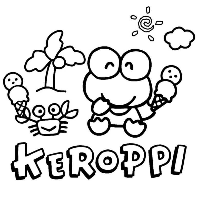 Keroppi elsker iskrem fargelegging