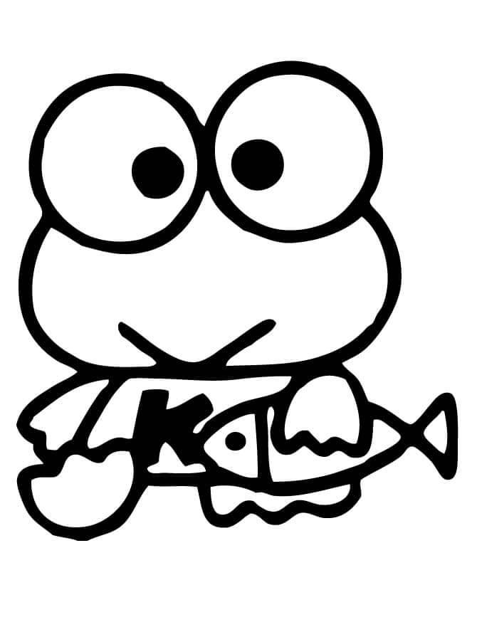Keroppi og fisk fargelegging