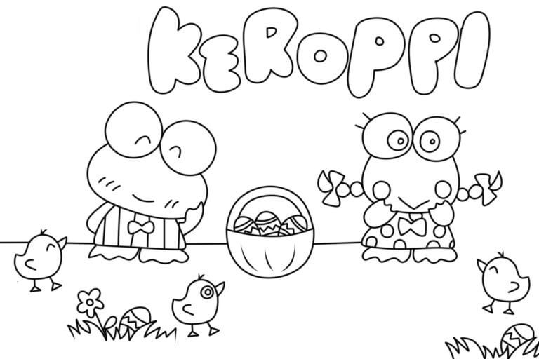 Keroppi og kjæresten fargelegging