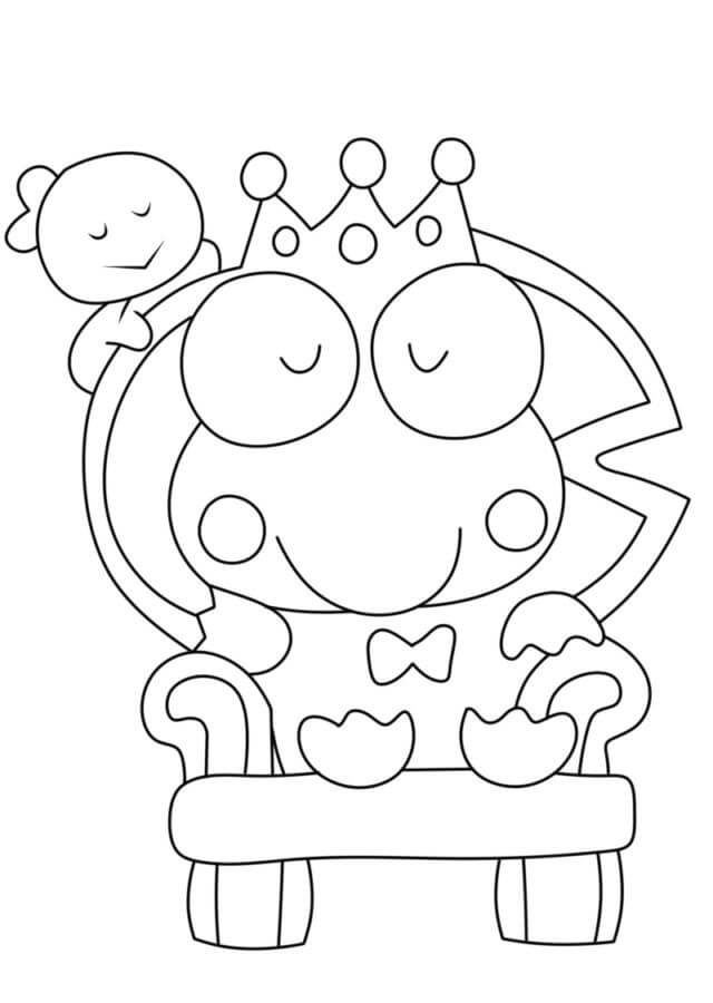 Keroppi på tronen fargelegging