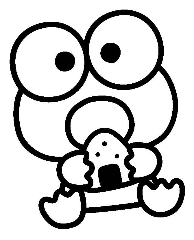 Keroppi spiser risboller fargelegging