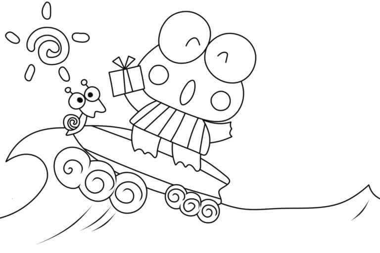 Keroppi-surfing fargelegging