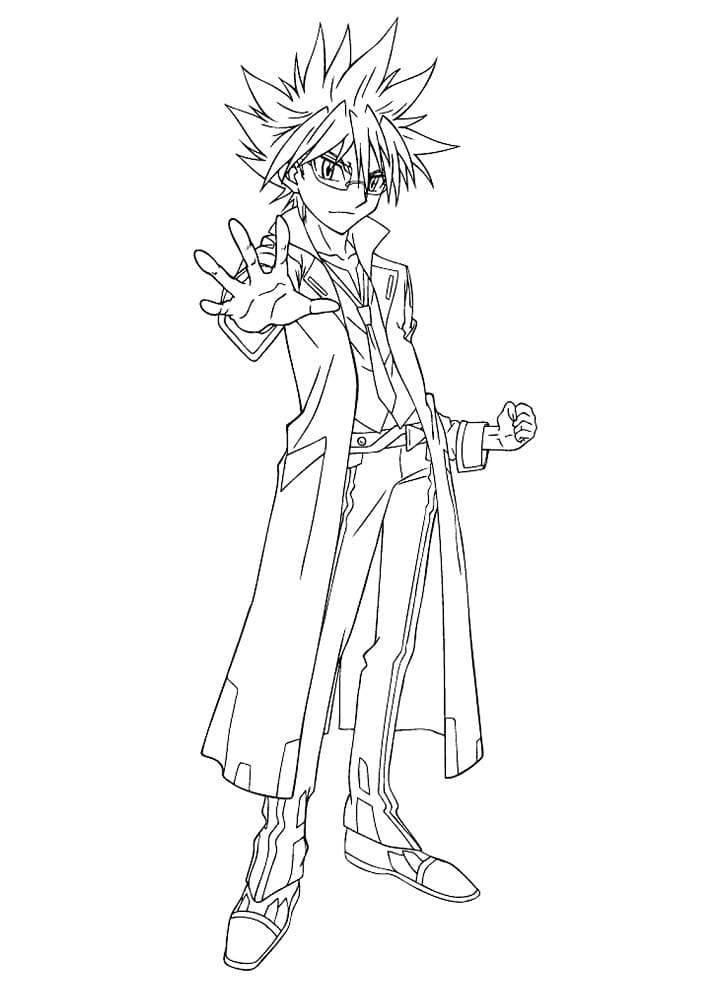 Kite Unabara fra Beyblade fargelegging