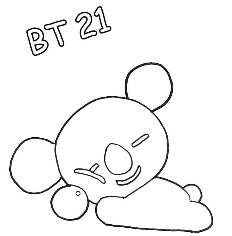 Koya fra BT21 fargelegging