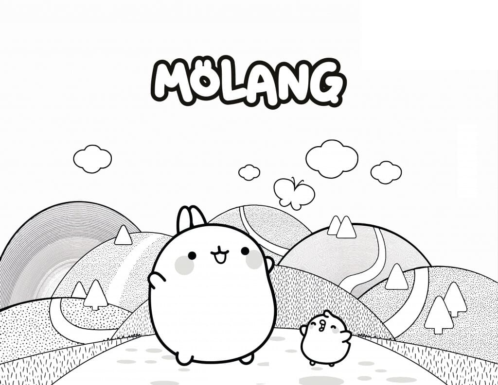 Molang Gratis utskrivbar fargelegging