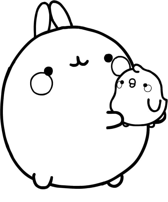 Molang og bestevennen Piu-Piu fargelegging