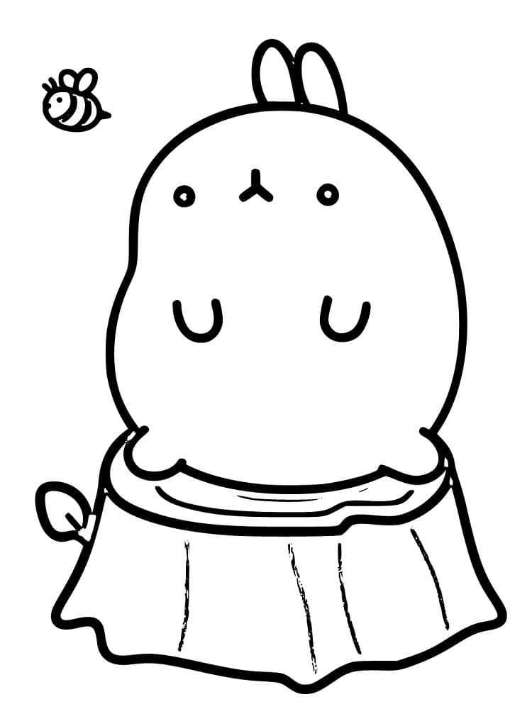 Molang og en bie fargelegging