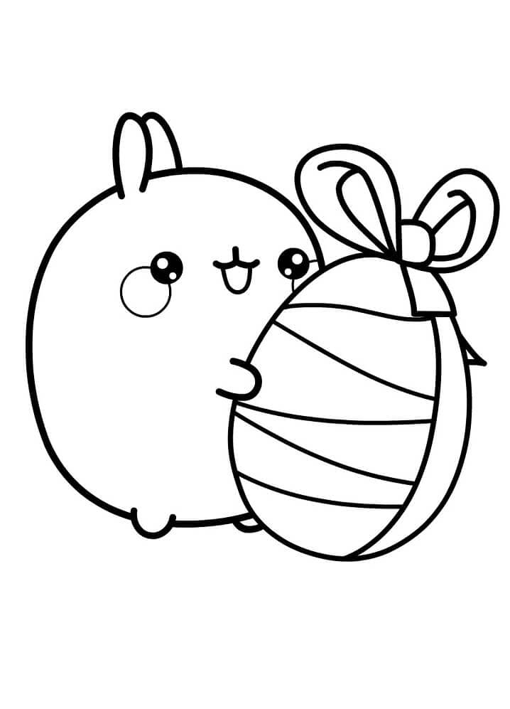 Molang og påskeegg fargelegging