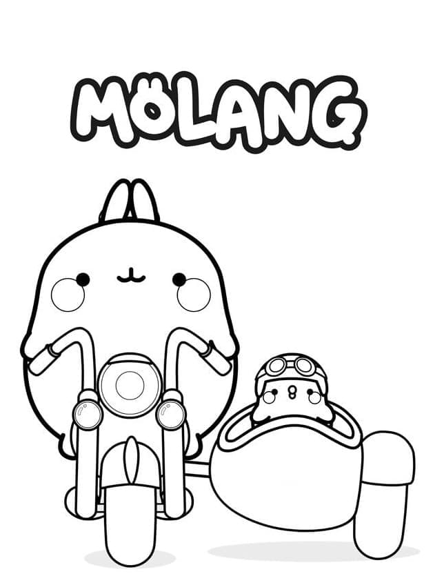 Molang og Piu Piu utskrivbar fargelegging