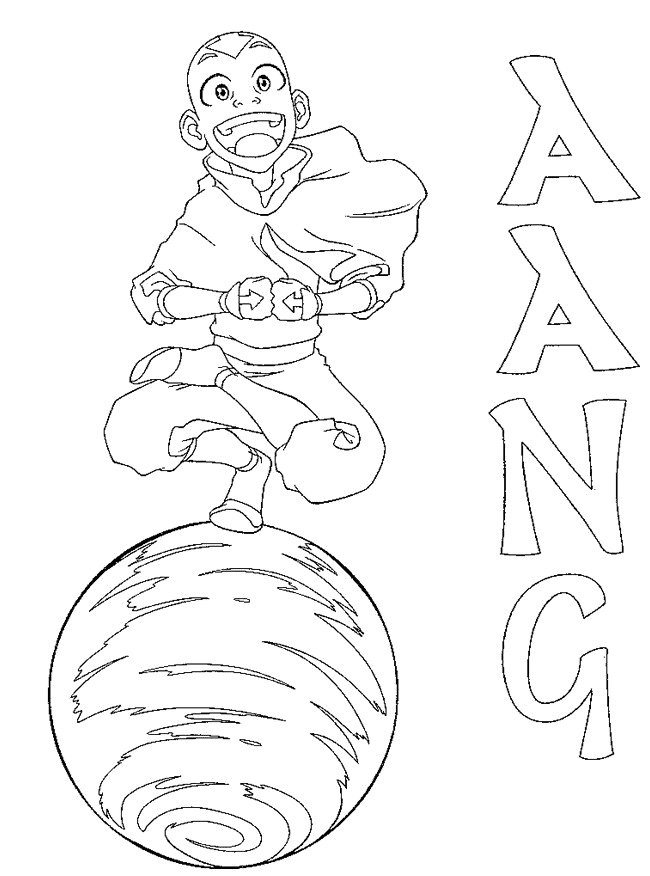 Morsom Aang fra Avatar fargelegging