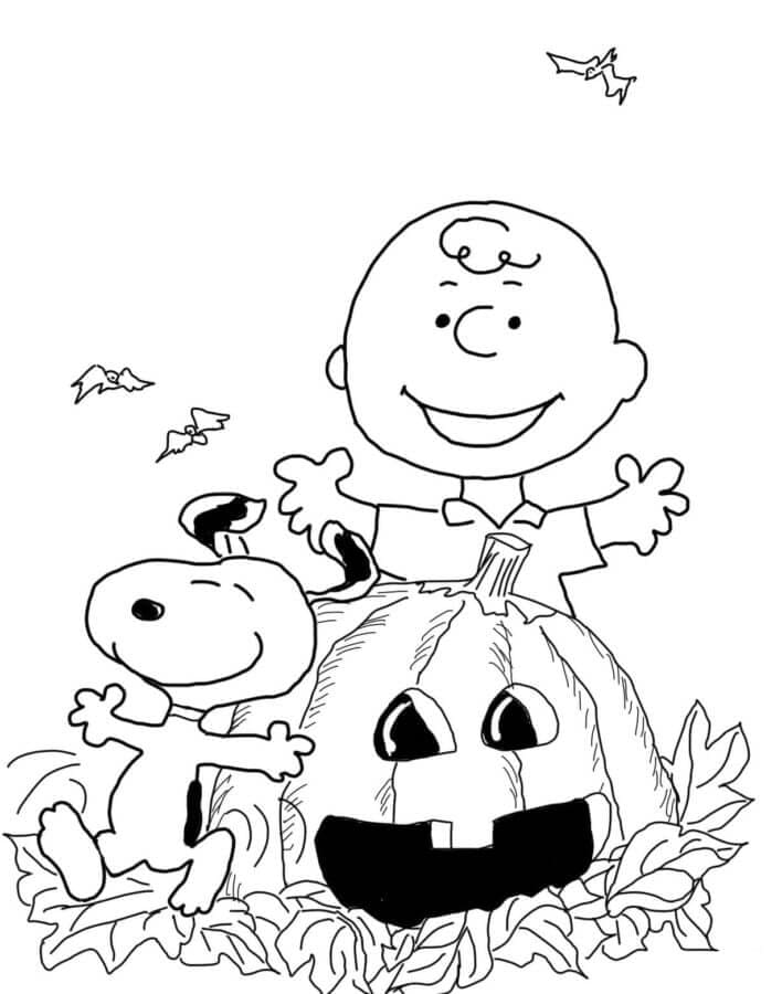 Morsomme Charlie og Snoopy fargelegging