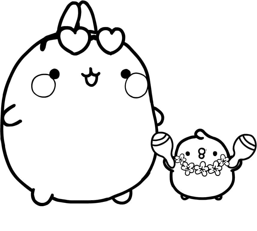 Nydelige Molang og Piu Piu fargelegging