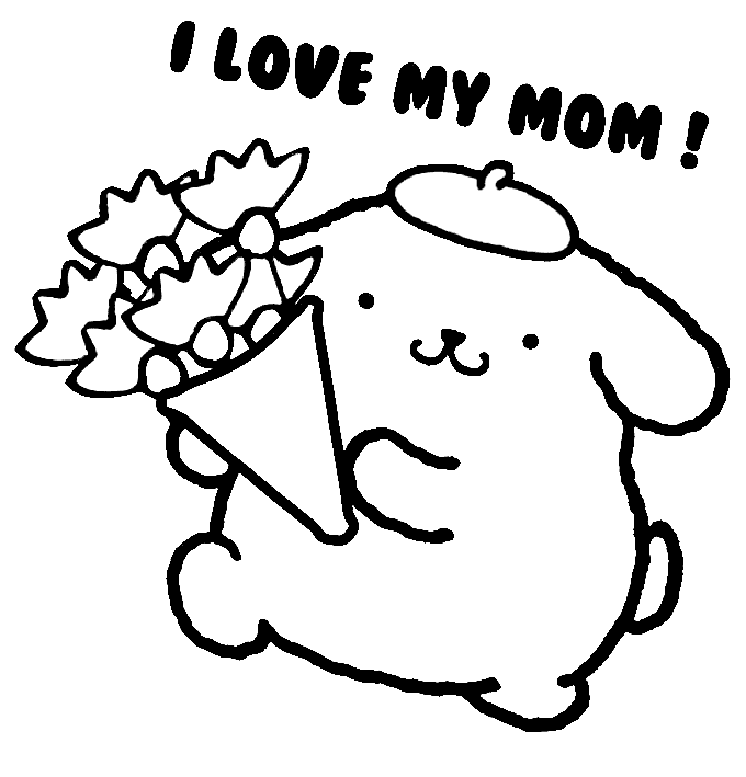 Pompompurin Jeg elsker mamma fargelegging