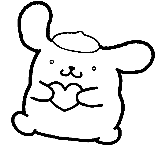 Pompompurin med hjerte fargelegging