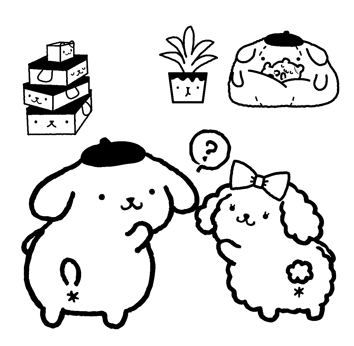 Pompompurin med makron fargelegging