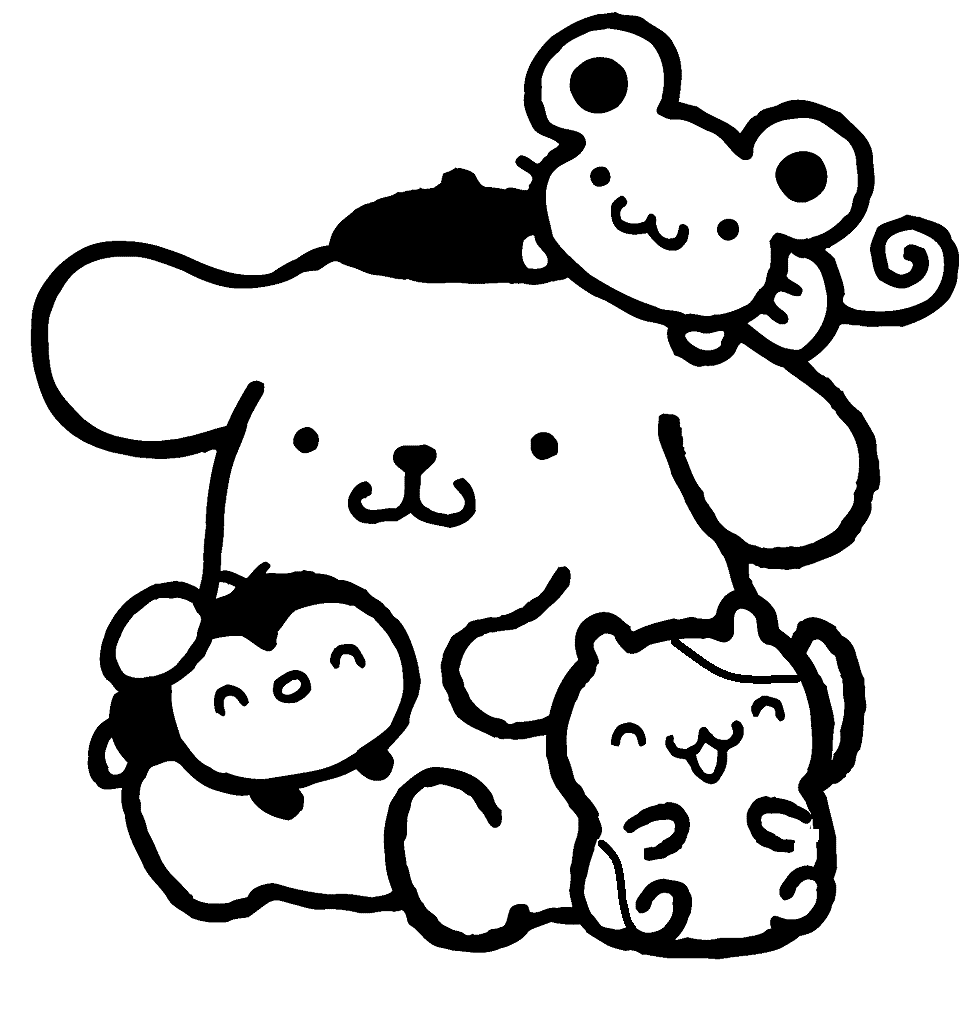 Pompompurin med scone, piskesaus og muffins fargelegging
