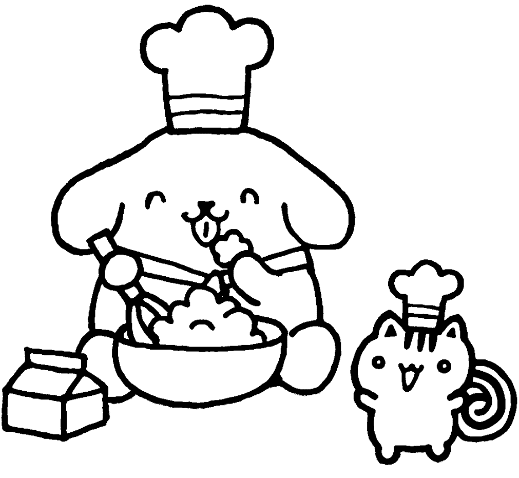 Pompompurin og bagel fargelegging