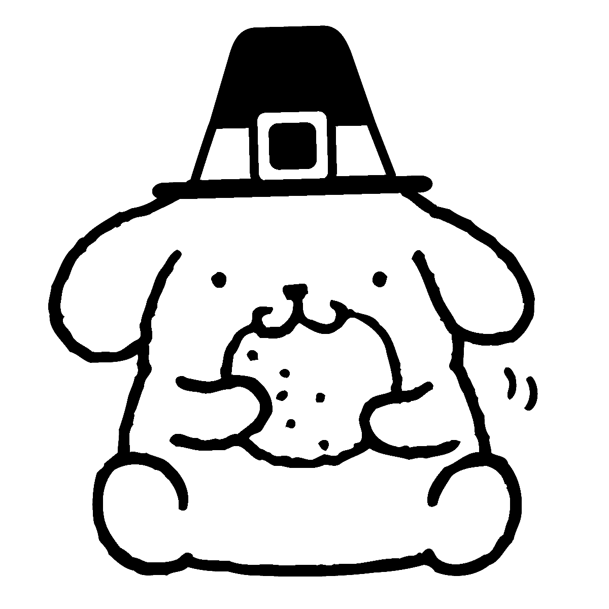 Pompompurin på Thanksgiving fargelegging