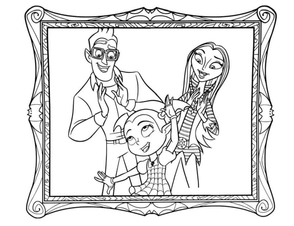Portrett av Vampirina på veggen fargelegging