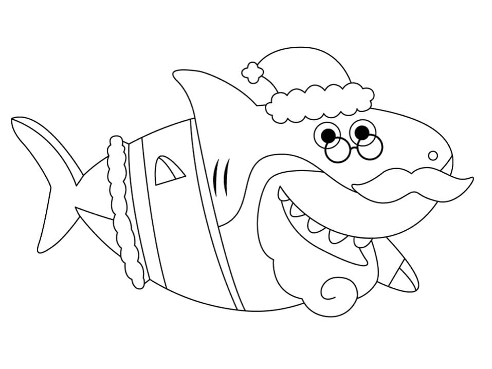 Santa Shark fra Baby Shark fargelegging