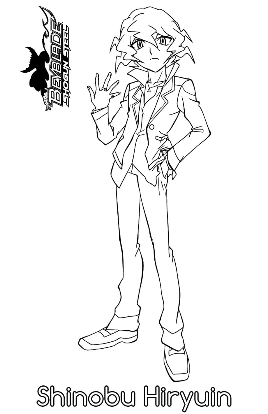Shinobu Hiryuin fra Beyblade Shogun Steel fargelegging