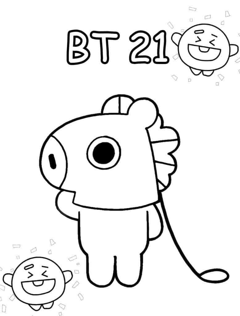 Shooky og Mang fra BT21 fargelegging