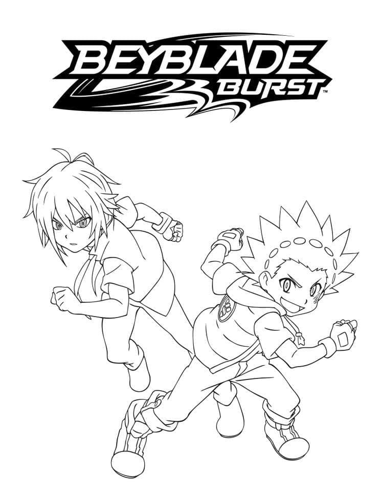 Shu Kurenai and Valt Aoi Beyblade fargelegging