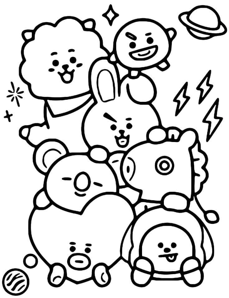 Skriv ut BT21 fargelegging