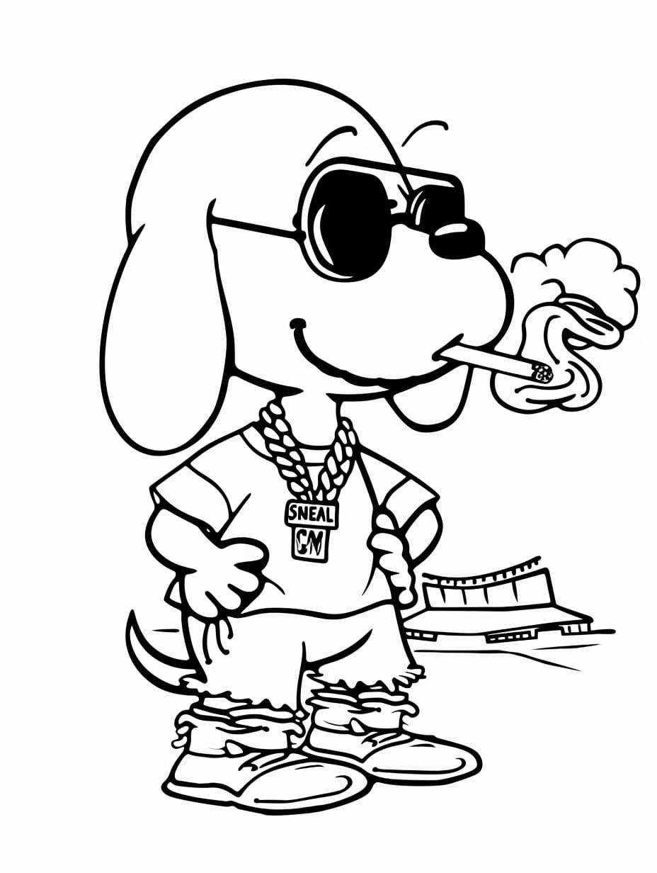 Snoopy for voksne fargelegging