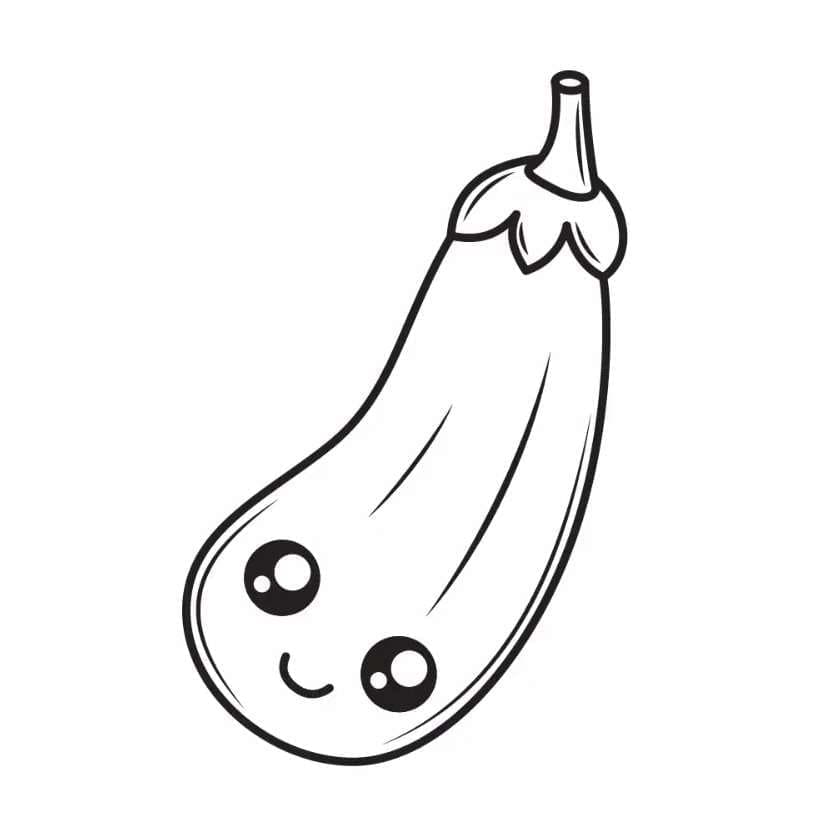 Søt aubergine som kan skrives ut fargelegging