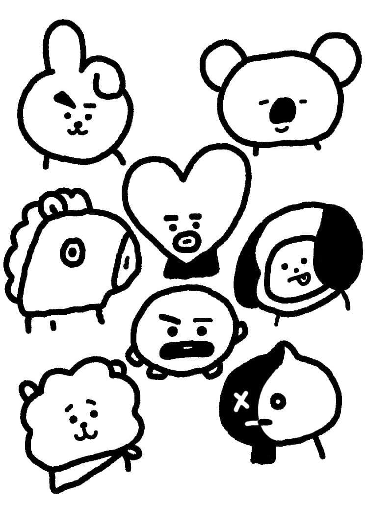 Søt BT21 fargelegging