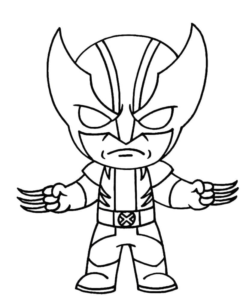 Søt Chibi Wolverine fargelegging