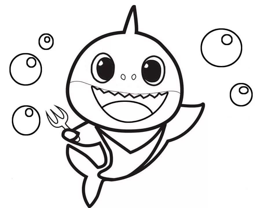 Sulten Baby Shark fargelegging