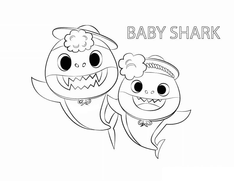 Tegning av Baby Shark fargelegging