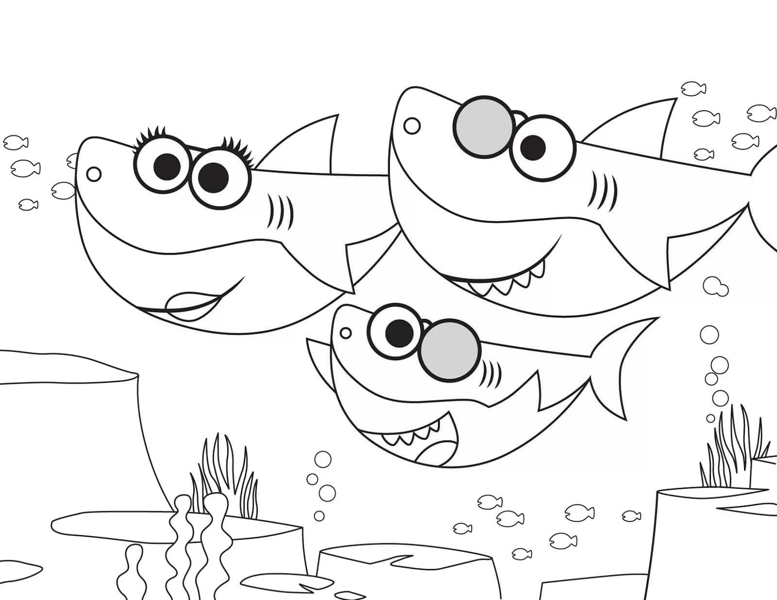 Trykk Baby Shark fargelegging