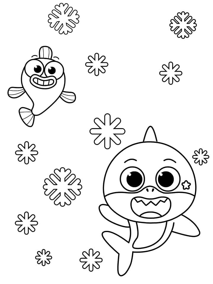Utskrivbar Baby Shark fargelegging