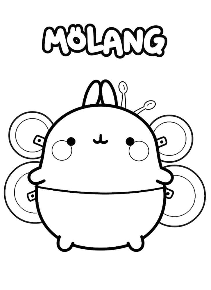 Utskrivbar nydelig Molang fargelegging