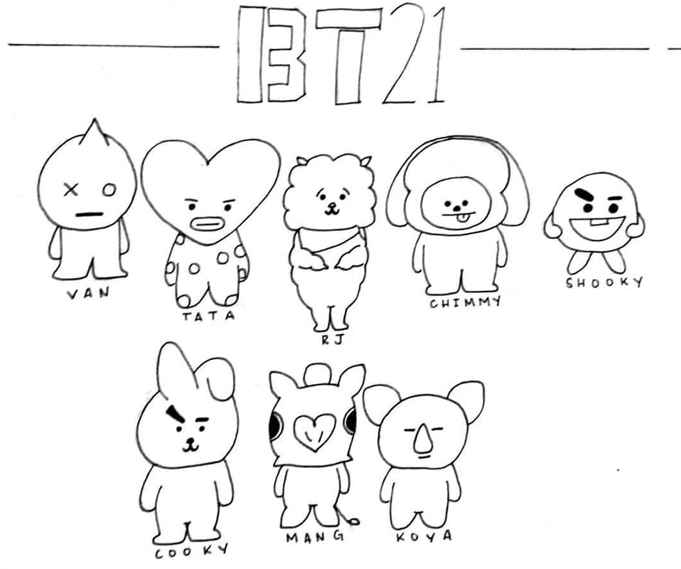 Veldig søt BT21 fargelegging