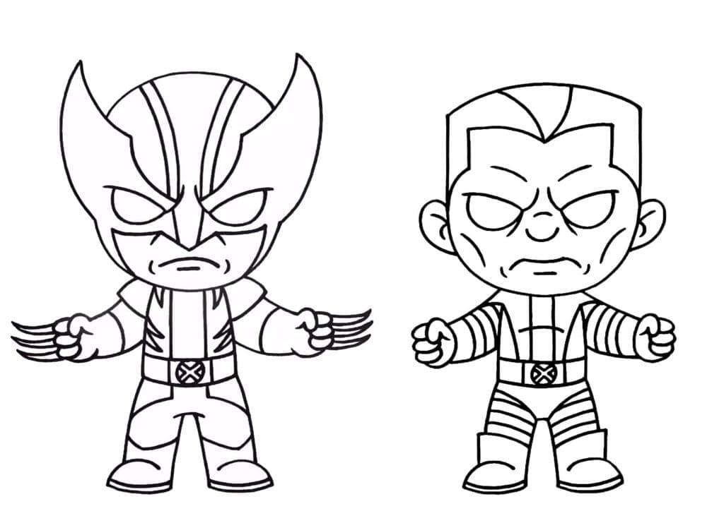 Wolverine og Colossus fargelegging