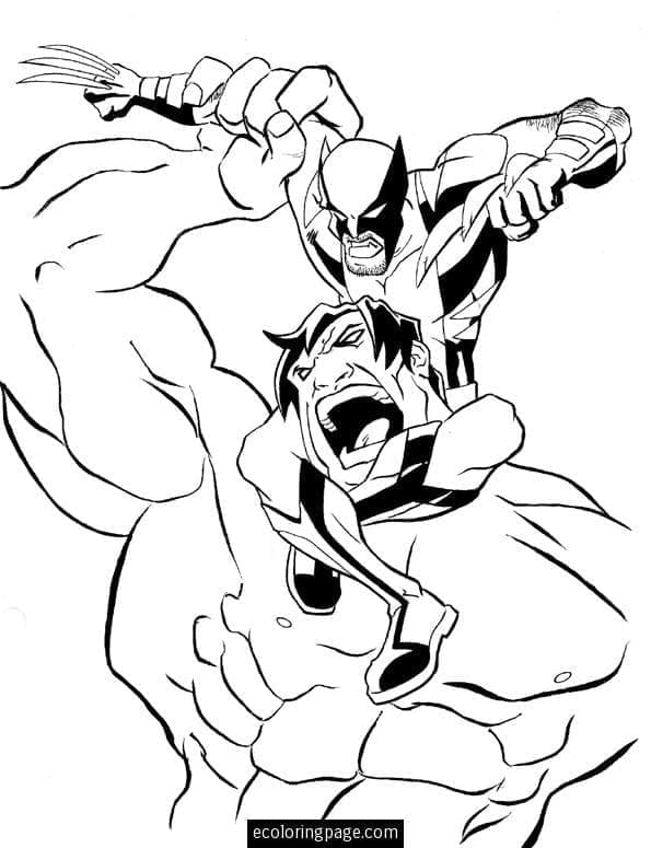 Wolverine vs Hulk gratis fargelegging