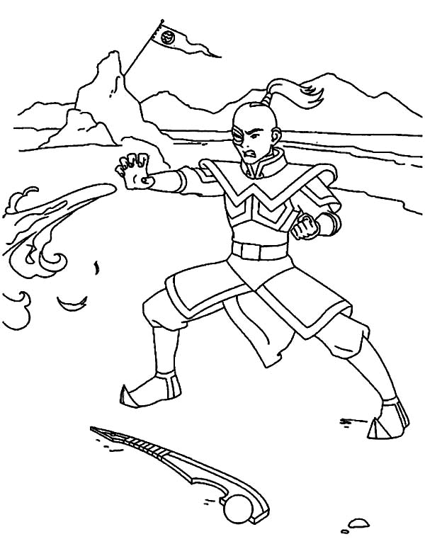 Zuko ildbøying i Avatar fargelegging