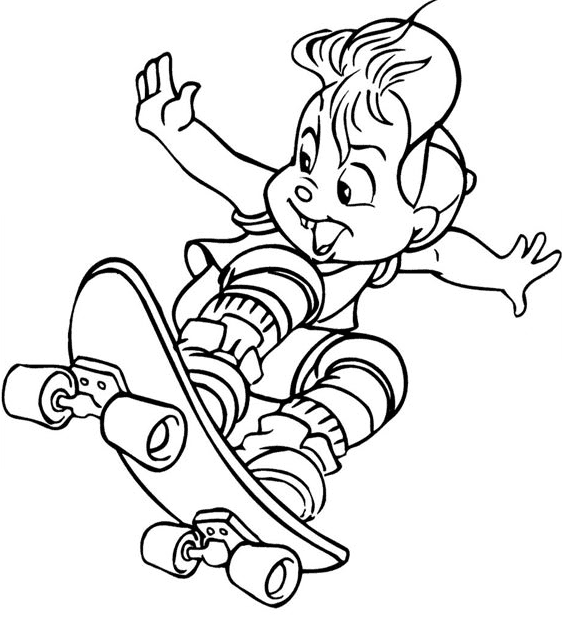 Alvin skateboarder fargelegging