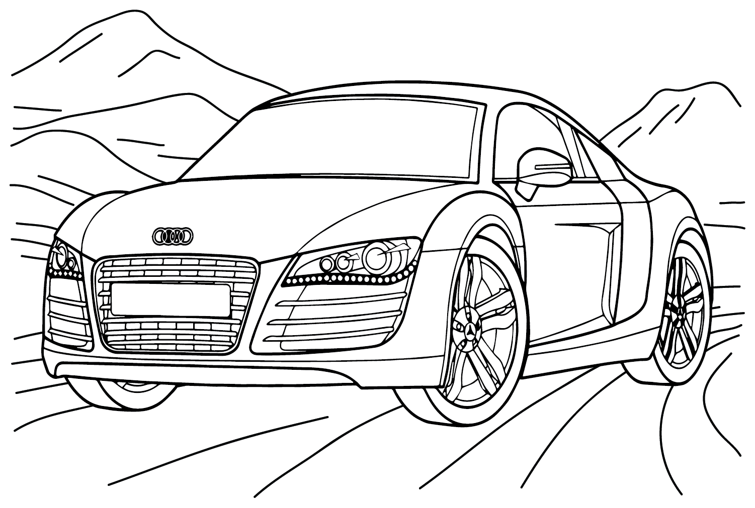 Audi R8-bilder fargelegging
