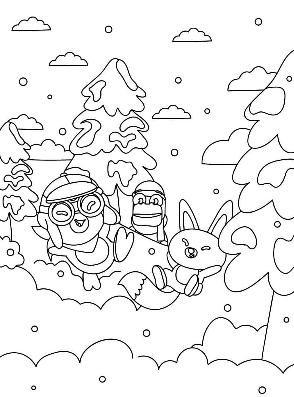 Bilder Pororo den lille pingvinen fargelegging