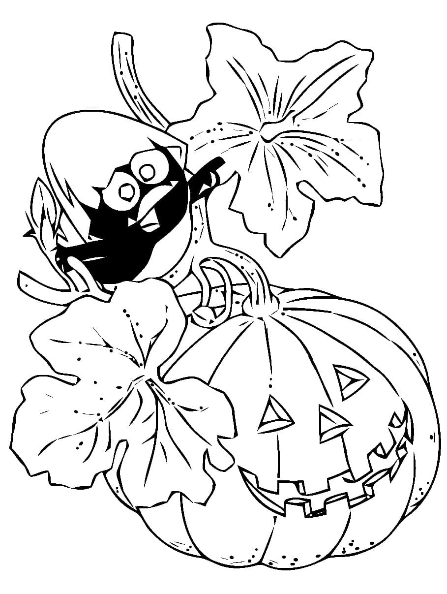 Calimero og Halloween-gresskar fargelegging