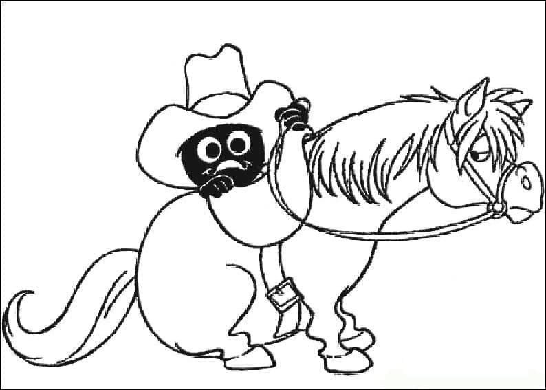 Calimero og hest fargelegging